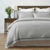 Renee Taylor Strada 1000TC Egyptian Cotton Quilt Cover Set - Silver Charcoal (Embroidered Trim)