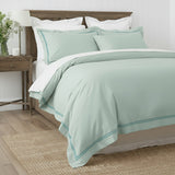 Renee Taylor Strada 1000TC Egyptian Cotton Quilt Cover Set - Spa (Embroidered Trim)