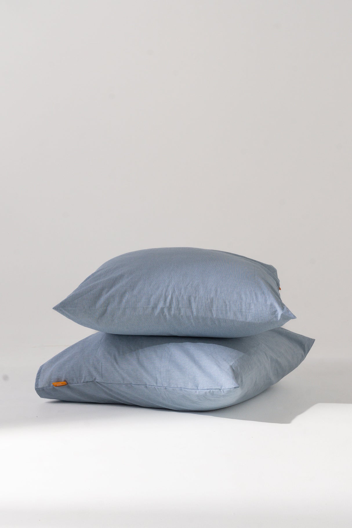 2x Square European Pillow Covers - 100% Cotton - CIEL Sky Blue