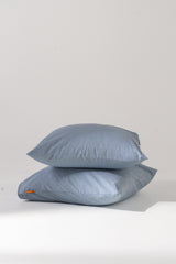 2x Square European Pillow Covers - 100% Cotton - CIEL Sky Blue