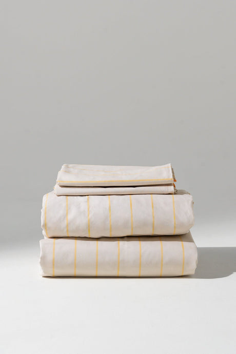 100% Cotton Bed Sheet Set w/ 2 Pillow Cases - SOLEIL Yellow