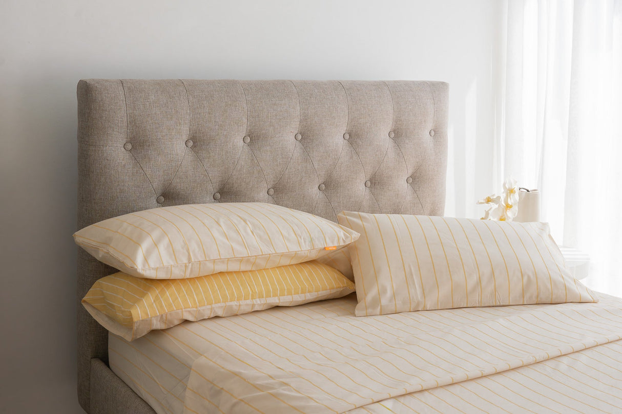 100% Cotton Bed Sheet Set w/ 2 Pillow Cases - SOLEIL Yellow