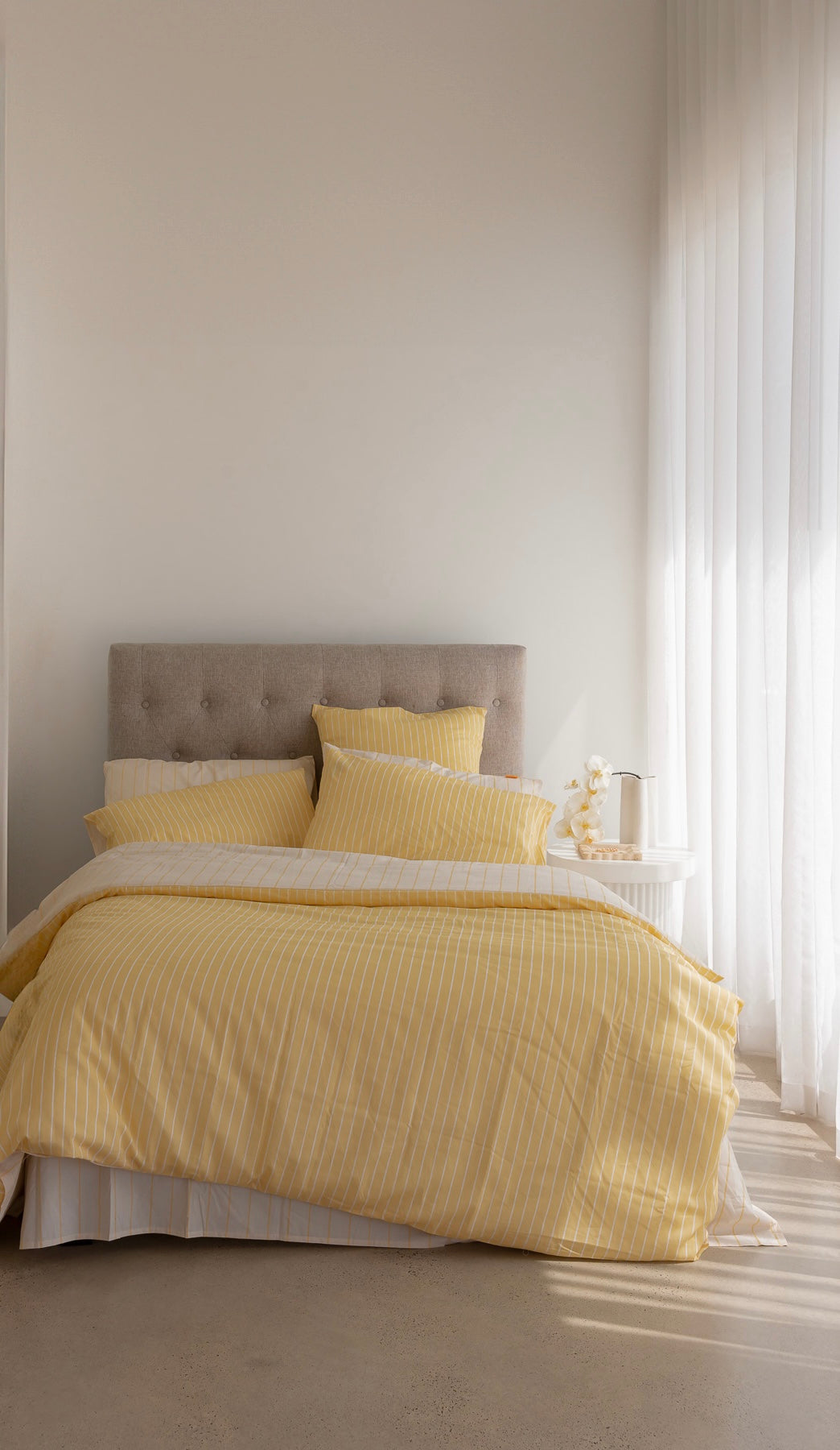 100% Cloud Cotton Duvet Quilt Cover Set w/ 2 Pillow Cases - SOLEIL Yellow