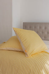 2x Square European Pillow Covers - 100% Cotton - SOLEIL Yellow