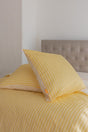 2x Square European Pillow Covers - 100% Cotton - SOLEIL Yellow