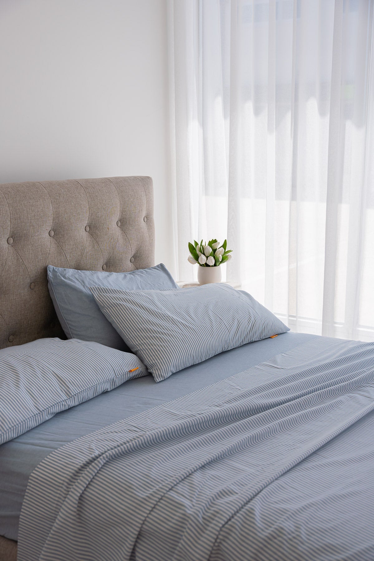 100% Cotton Bed Sheet Set - CIEL Sky Blue