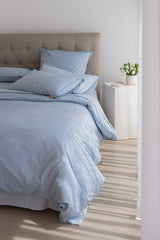 100% Cloud Cotton Duvet Quilt Cover Set w/ 2 Pillow Cases - CIEL Sky Blue