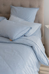 100% Cloud Cotton Duvet Quilt Cover Set w/ 2 Pillow Cases - CIEL Sky Blue