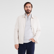Mens Stretch Full Zip Up Jacket Blazer in Stone