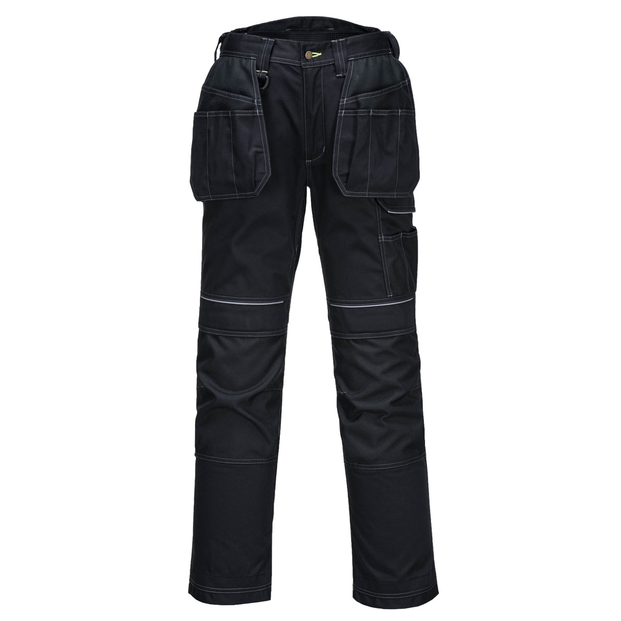 Tradies Cargo Pants Holster Work Trousers Pants w Free Kneepads Workwear Safety - Grey/Black