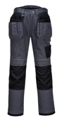 Portwest Tradies Holster Mens Cargo Work Pants (w/ Free Kneepads Safety Workwear) - Grey/Black