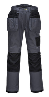 Tradies Cargo Pants Holster Work Trousers Pants w Free Kneepads Workwear Safety - Grey/Black - 44