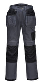 Tradies Cargo Pants Holster Work Trousers Pants w Free Kneepads Workwear Safety - Grey/Black - 44