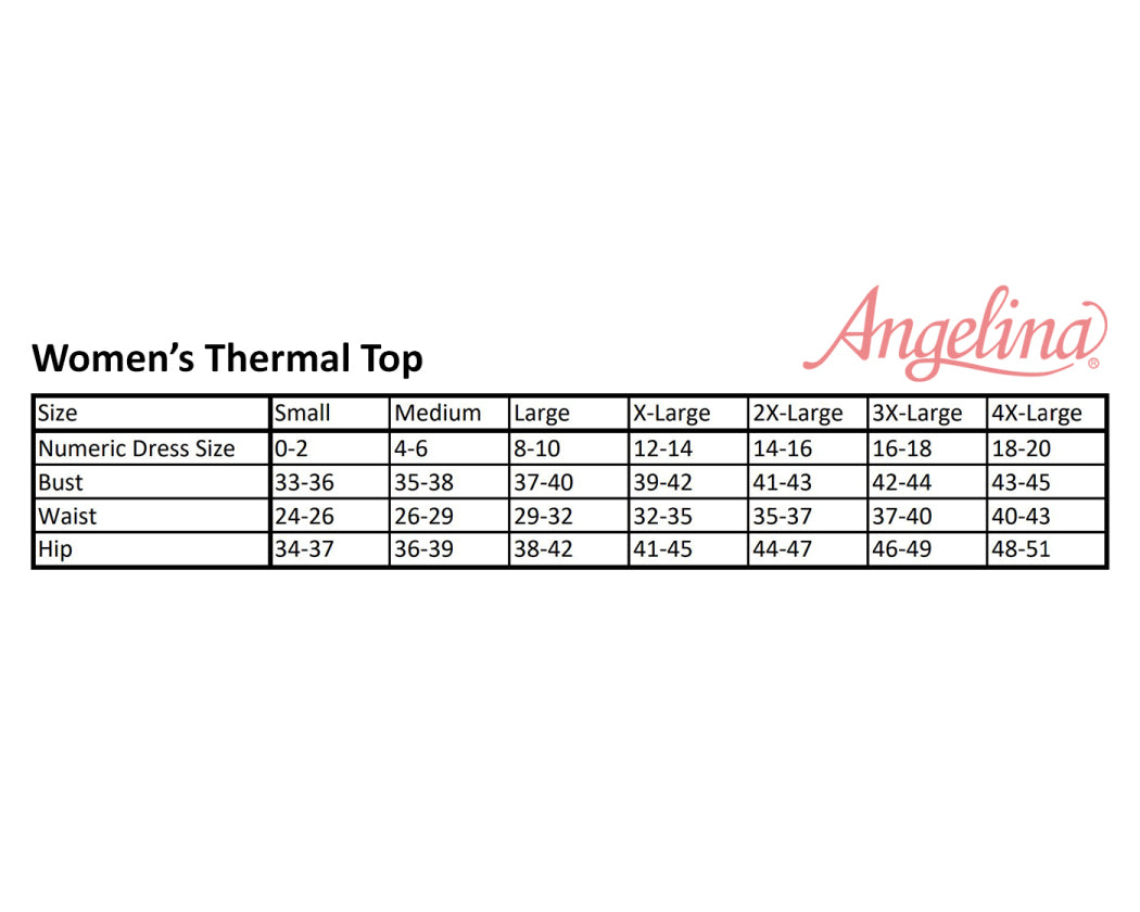 Womens Thermal Top w/ Brushed Interior Warm Winter Fleece Baselayer - Red