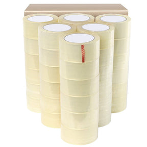 36 Rolls Silent Clear Packing Tape Bulk Pack - Heavy Duty Lose Noise Packaging Tape (48mm x 100m)