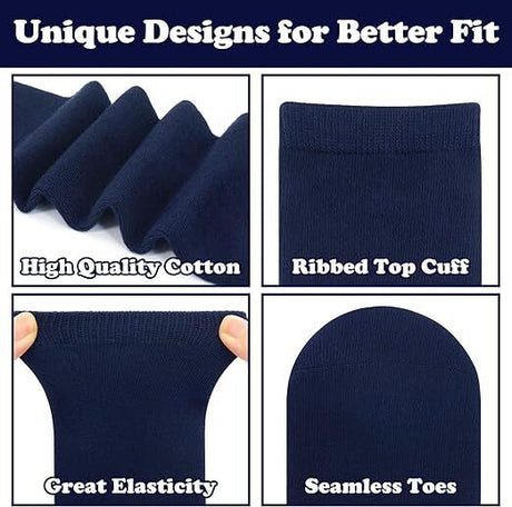 6x Pairs School Uniform Knee High Socks Cotton Rich Girls Boys Kids Bulk - Navy