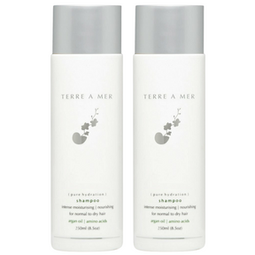 2x TERRE A MER Pure Hydration Hair Shampoo Hydrate Normal Dry Argan Oil 250ml