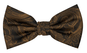 Formalaties Premium Tapestry Gold Bow Tie (Floral Paisley)