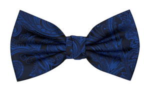 Formalaties Premium Tapestry Royal Blue Bow Tie (Floral Paisley)