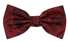 Formalaties Premium Tapestry Scarlet Red Bow Tie (Floral Paisley)