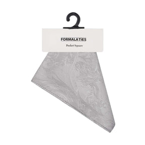 Formalaties Tapestry Platinum Pocket Square (Floral Print Handkerchief)