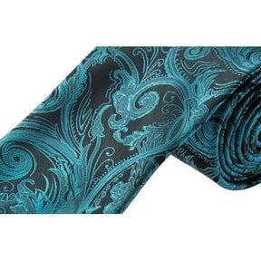 Formalaties Tapestry Jade Blue Slim Skinny Tie - 5cm Wide (Premium Paisley)