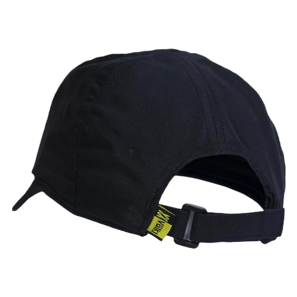 VOLKL Perforated Tennis Hat Baseball Cap Large Logo - Black/Neon Yellow