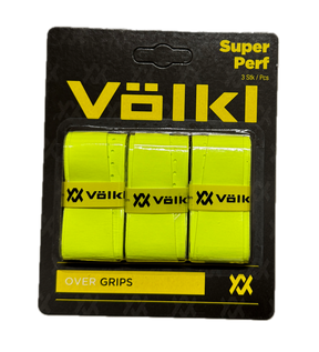 Volkl Super Perf Over Grip Neon Yellow Overgrip Tennis Squash Badminton - 3 Pack
