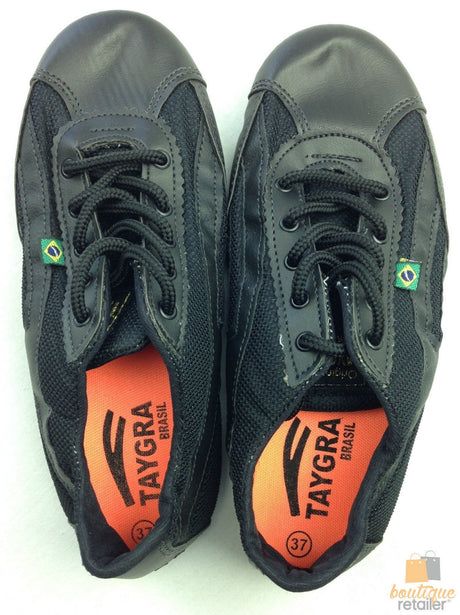 Taygra Vegan Leather Slim Shoes - All Black (Recycled Ethical Handmade Sneakers)