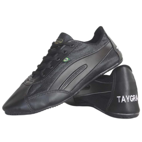 TAYGRA Slim Shoe Vegan Leather Recycled Flexible Ethical Handmade Sneakers Eco - All Black