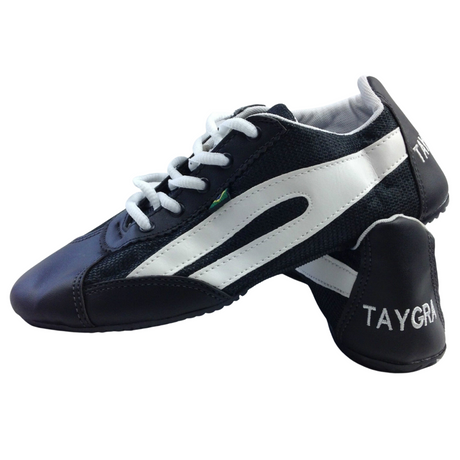 TAYGRA Slim Shoe Vegan Leather Recycled Flexible Ethical Handmade Sneakers Eco - Black/White
