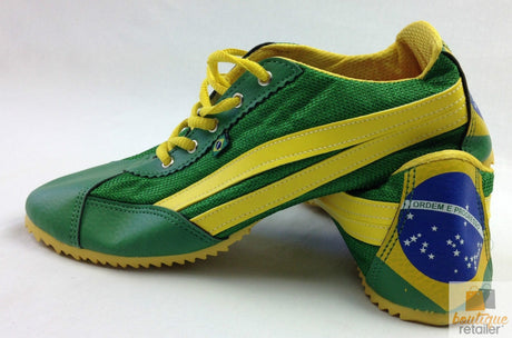 TAYGRA Slim Shoe Vegan Leather Recycled Flexible Ethical Handmade Sneakers Eco - Green/Yellow