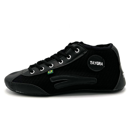 TAYGRA High Top Shoe Vegan Recycled Flexible Ethical Handmade Sneakers in Black