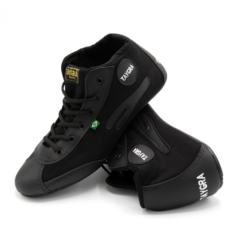 TAYGRA High Top Shoe Vegan Recycled Flexible Ethical Handmade Sneakers Eco - All Black - 47 EUR