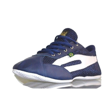TAYGRA Slim Shoe Vegan Leather Recycled Flexible Ethical Handmade Sneakers Eco - Navy/White