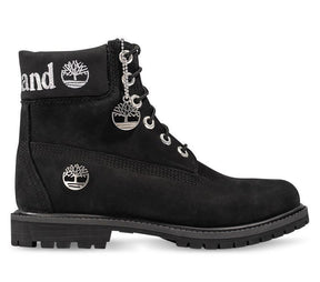 Timberland Womens Premium 6-inch Waterproof Leather Boots - Black/Silver Nubuck