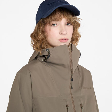 Timberland Caps Ridge Mobi Flex Tech Waterproof Jacket Women’s 3L Waterproof ReBOTL in Chocolate Chip
