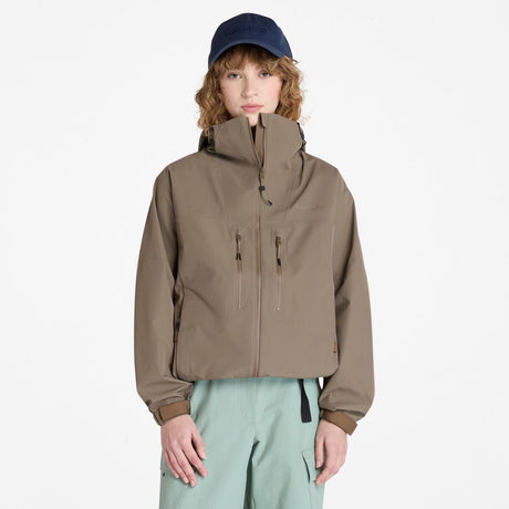 Timberland Caps Ridge Mobi Flex Tech Waterproof Jacket Women’s 3L Waterproof ReBOTL in Chocolate Chip