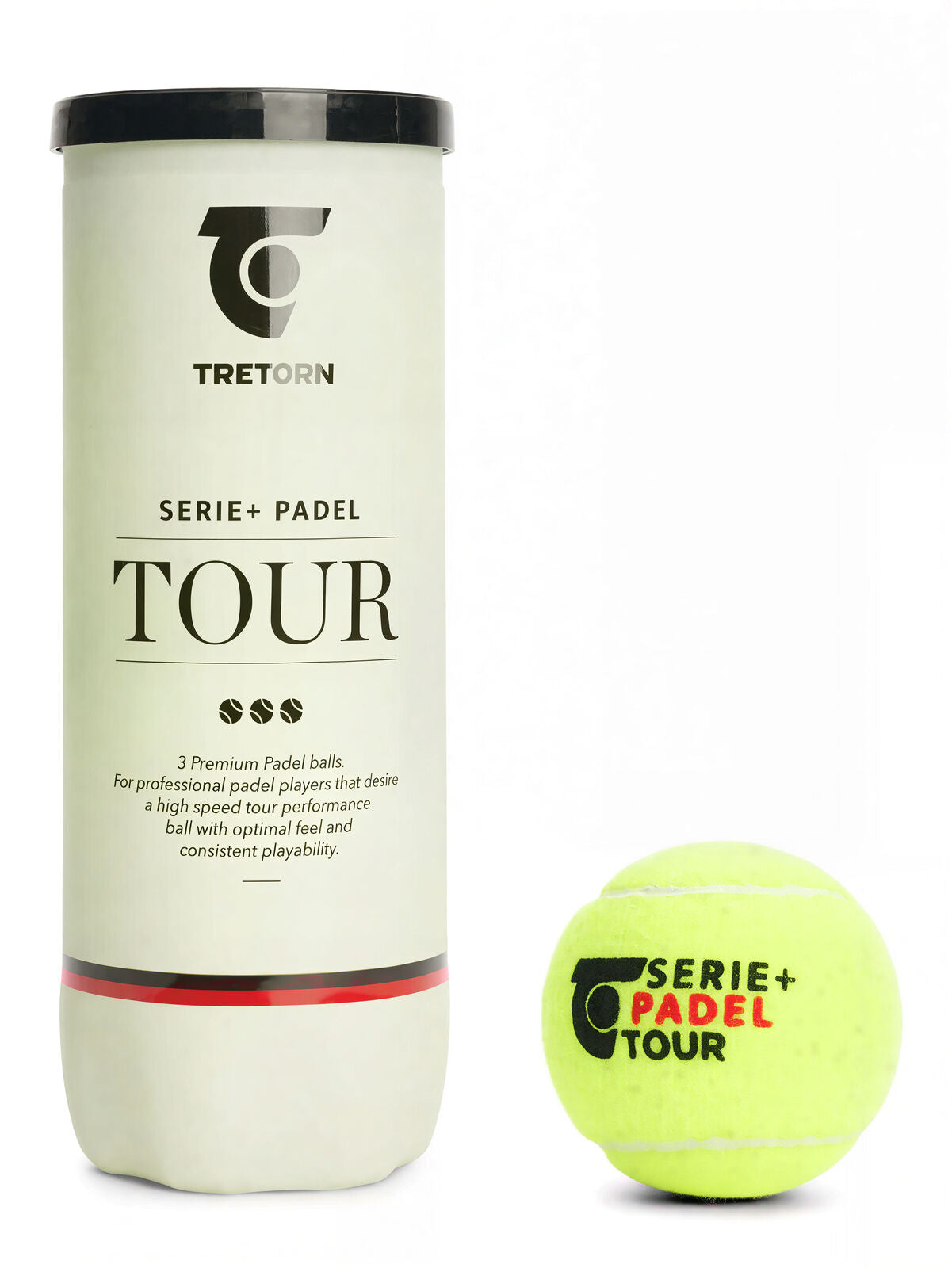 Tretorn Serie+ Padel Tour Padel Balls 3 Pack High Performance TRI-TEC Felt