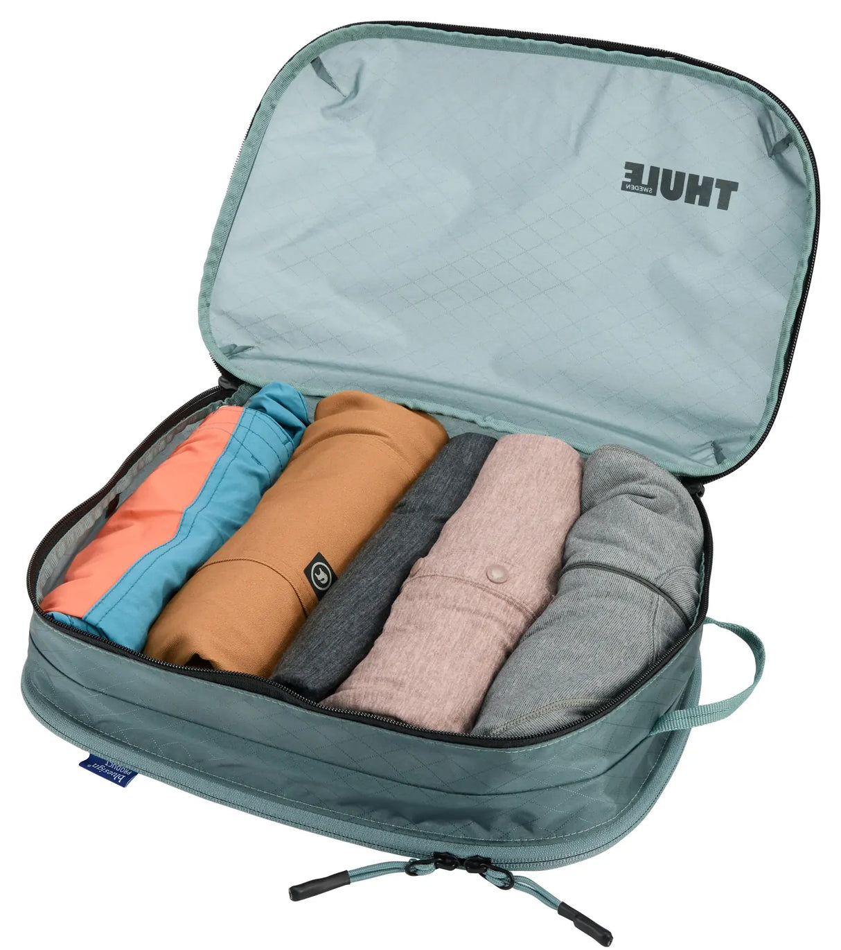 THULE 34x24cm Clean Dirty Packing Cube Travel Storage Bag w/ TPU Divider in Pond Gray