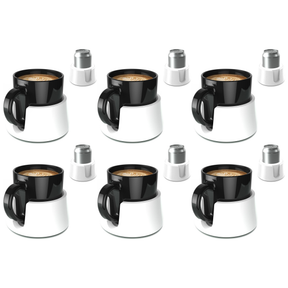 6x TableCoaster Anti-Spill Drink Holder Tray Bulk Pack - White (Couch & Car Travel)