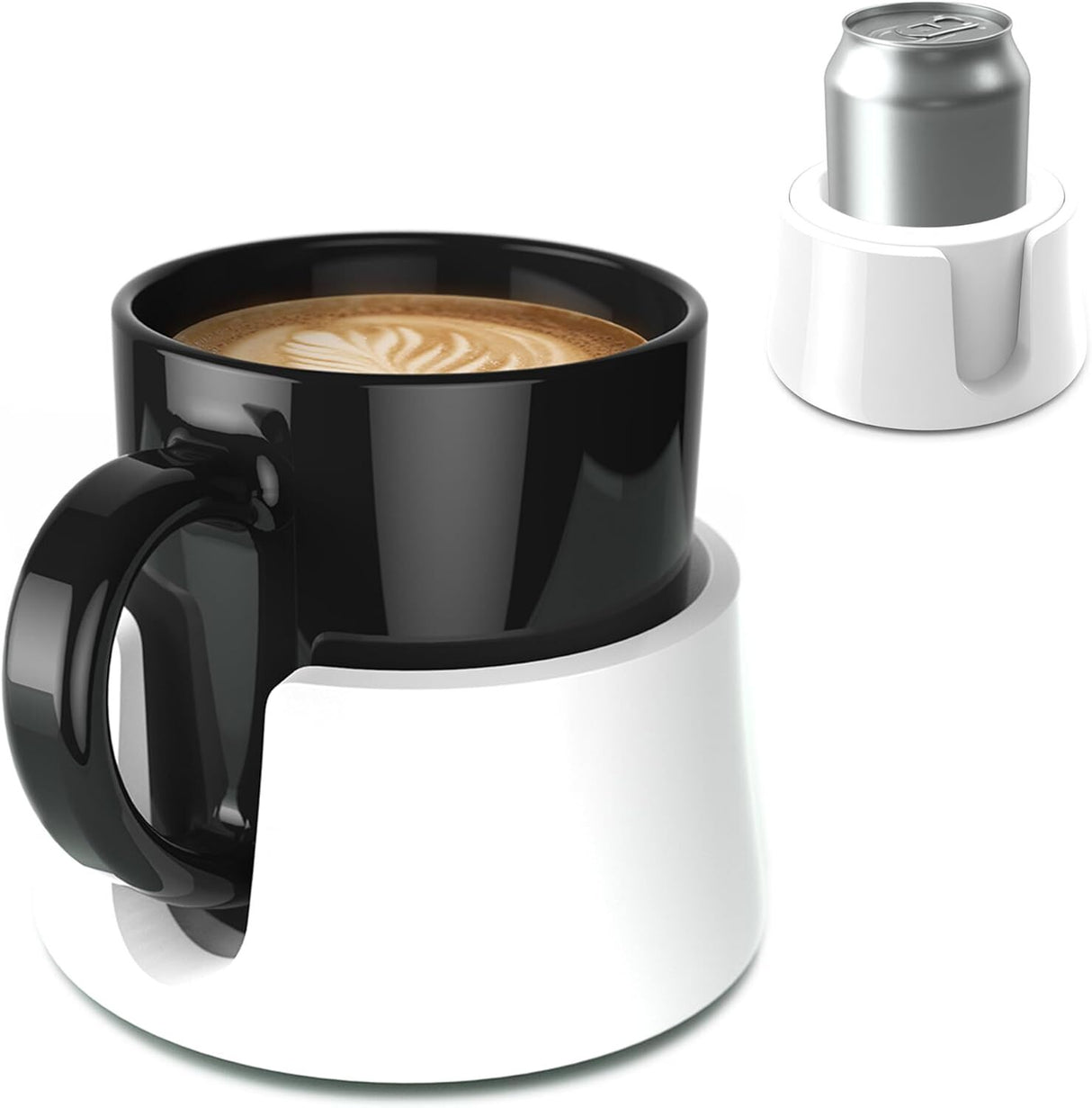 TableCoaster Anti-Spill Drink Holder Tray - White (Couch & Car Travel)