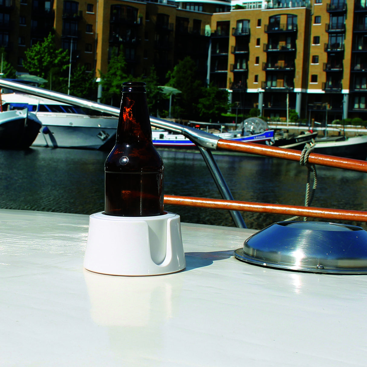 TableCoaster Anti-Spill Drink Holder Tray - White (Couch & Car Travel)