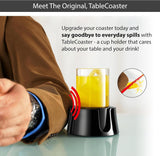 TableCoaster Anti-Spill Drink Holder Tray - White (Couch & Car Travel)