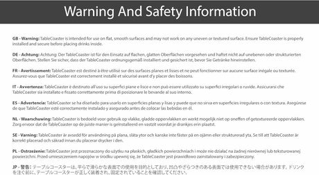 Table Coaster Anti-Spill Drink Holder Tray Couch Seat Car Office Travel - White