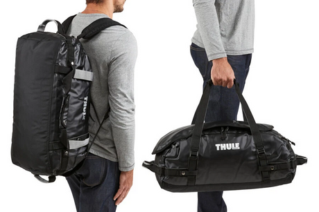 Thule Chasm 40L Duffel Overnight Travel Bag - Gloss Black (Convertible Duffle Backpack)