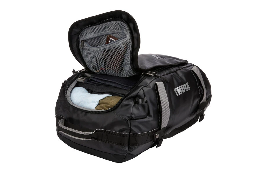 Thule Chasm 40L Duffel Overnight Travel Bag - Gloss Black (Convertible Duffle Backpack)