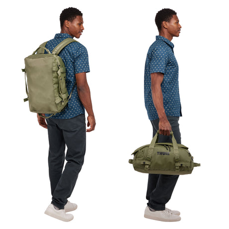 Thule Chasm 30L Duffel Overnight Bag Convertible Backpack Duffle in Olivine