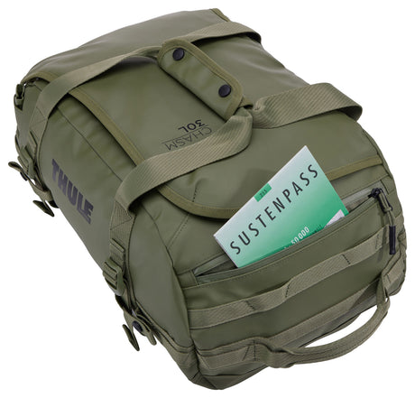 Thule Chasm 30L Duffel Overnight Bag Convertible Backpack Duffle in Olivine