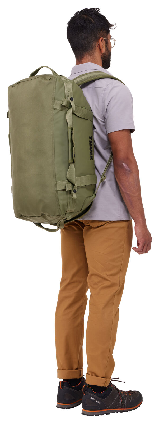 Thule Chasm 40L Duffel Overnight Bag Convertible Backpack Duffle in Olivine